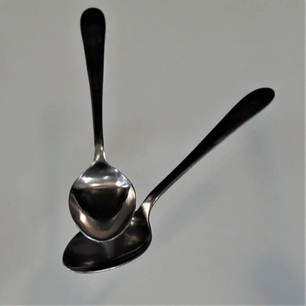 2 Demitasse Spoons Vintage Stainless Steel Lucky Japan